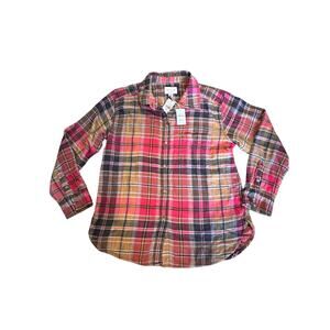 NWT American Eagle Soft Plaid Flannel Shirt Women’s S Boyfriend Fit Y2KStyle